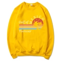 Yellow Gulf of Mexico Forever long sleeve sweatshirt featuring palm tree graphic design - S / Yellow