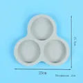 Grey 3-cavity round silicone cake mold, DIY baking tool, 23cm x 21.5cm x 2cm size - 3-Cavity Round / Gray