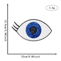 Blue sequin eye patch for DIY clothes, dimensions 23x12.6 cm shown with measurements - Blue Black Triple Eyelash Eye