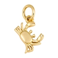 Detail of a golden crab charm with zircon inlay for DIY jewelry and necklaces - Crab