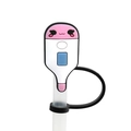 Pink and white cartoon thermometer style silicone straw cover with secure attachment loop - 1718-06 Pink Thermometer