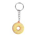 Portachiavi a forma di ciambella gialla con glassa bianca e anello in metallo - Stile ydd-6