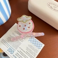 Pince à cheveux fraise rose irisé avec finition perlée pour coiffage de queue de cheval - 4# Fraise-env. 8cm