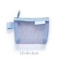 Blue mesh triangle coin purse with side loop and zipper, 12x8x3cm storage bag - 12×8×3cm / Dusty Blue