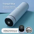 Light blue 500ml smart thermos flask with 316 stainless steel and LED temperature display - Smart 316 Inner Core Series / Sky Blue
