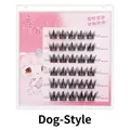 Self-adhesive cluster false eyelashes in dog-style with natural crisscross fibers - Glue-Free Canine Style