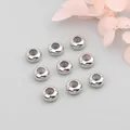 Polished silver 14K gold filled abacus slide beads for DIY bracelet jewelry making - 6mm / White Gold
