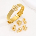 Adjustable 10mm gold stainless steel mesh bracelet with DIY charms like anchor and cross - Gold Mesh Bracelet Only