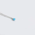 Elegant silver chain necklace featuring a round turquoise blue stone in 4-prong setting - Sky Blue (Silver Chain)