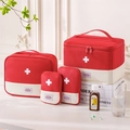 Portable red and white oxford fabric first aid kit set for home and travel medicine storage - Four-Piece Set / Red (Set of 4)