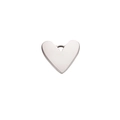 Polished silver heart-shaped stainless steel pendant with smooth mirror surface and ring - Rose Gold