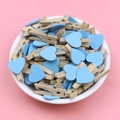 Molinette in legno a cuore blu cielo per foto, mollette decorative da 3 cm - Cuore blu