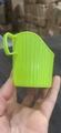 Bright green plastic disposable paper cup holder with handle and vertical stripes - Yellow-Green