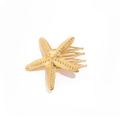 Elegant gold starfish hair comb with textured surface and metal teeth for DIY bridal hairstyles - F730A-Gold Starfish Hair Comb