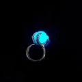 Vintage luminous dragon claw ring featuring a glowing blue orb on silver metal base - Ring / Antique Silver Blue Glow
