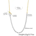 Detail of adjustable stainless steel necklace with gold snake chain and silver O-ring toggle - 80cm / Two-tone Spliced Type B