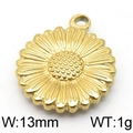 Pendentif tournesol doré pour colliers, largeur 13mm et poids de 1g - Or