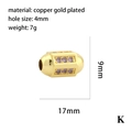 Détail d'une perle en cuivre plaqué or 18K avec zircons mauves et dimensions - Perle Cylindrique Zircone Violette(P03695)