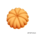 Stampo in silicone arancione a 6 zucche per Halloween, misura 24x24x2,5cm - Grande Zucca