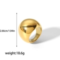 Bague dôme en acier inoxydable plaqué or 18 carats avec design spirale de 2,66 cm de haut - Bague dôme dorée (TR4191-6-G)