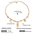 Kleurrijke koordketting met schelphangers en vergulde gezichtsbedel van roestvrij staal - Gezicht Schelp Vis Hanger Stijl (JDN0112022)