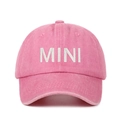 Pink vintage washed cotton baseball cap with white MINI embroidery detail - Adjustable / Pink MINI