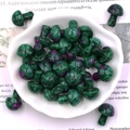 2cm mini ruby in zoisite mushroom figurines made of natural polished gemstones - Ruby Zoisite