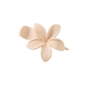 Matte flower hair clip in light pink plastic finish for elegant hairstyling - Bulk Packaging / Matte-Milk White