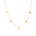 S925 sterling silver gold necklace featuring five polished geometric bar pendants - Gold