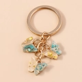Blue butterfly keychain with golden sequins and resin charms for handbag decoration - Blue Gold Glitter (YZ172huanglv)