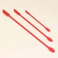 Set of 3 red silicone mini spatulas and scoops in different sizes for cosmetics - Red 3-Piece Set