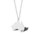 Silver stainless steel Australia map necklace with heart cutout and minimalist chain - Australia - Silver