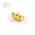 18K gold plated stainless steel letter E bubble pendant for DIY necklaces and bracelets - Letter E / Gold