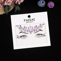 Détail de bijoux de visage en acrylique violet pour le front et les yeux sur carte - 165*155mm / Violet