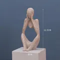 Nordic abstract thinker resin sculpture in sandstone finish for office desk decor - Sandstone Deep Thought