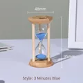 Clessidra da 3 minuti con sabbia blu e telaio in legno naturale per arredo ufficio - Standard / Blu / 3 Minuti