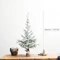 120cm artificial frosted Christmas cedar tree with snow effect and burlap base decor - Height 120cm / Flocked Style / Christmas Tree Style A - 120cm