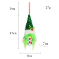 Gnomo de Navidad de lentejuelas verdes con barba blanca y cuerda para colgar, 17 cm - Sombrero Verde de Lentejuelas Mujer
