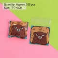 Self-adhesive cartoon bear packaging bags 100pcs for cookies and sweets 7x7cm - Cartoon Bear