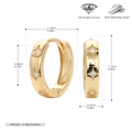 Detaillierte Maße der S925 Sterling Silber Stern Ohrringe mit funkelnden Zirkoniasteinen - 925 Silber Gelbgold beschichtet