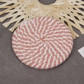 Pink and white woven round coaster with spiral texture for heat insulation and table protection - White & Pink Mixed
