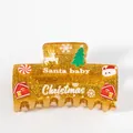 Weihnachts Haarklammer mit goldenem Glitzer, Santa Baby Schriftzug und Festtagsmotiven - Goldener Schnee Weihnachten (C7-4-3) / Gold