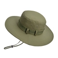 Army green wide brim sun hat with mesh side vents and adjustable chin strap - Army Green