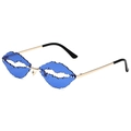 Montura Dorada Lentes Azul Oscuro