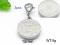 Stainless steel Pisces zodiac keychain pendant set with 15mm intuitive symbol engravings - Pisces (KLJ013-Z)