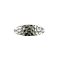 Barrette ovale minimaliste en alliage argenté avec texture martelée et finition brillante - Argent Ovale Martelée