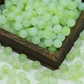 Close-up of 8mm light green jelly round glass beads in a wooden box for DIY jewelry - 10mm / N5# Light Green (10MM)