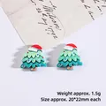 Cartoon resin Christmas tree charms with red hats and colorful dots for DIY crafts - Hat Christmas Tree