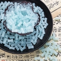 Pale blue translucent bamboo-shaped glass beads for DIY jewelry making and crafts - Azure Blue (Solid 6x12mm)