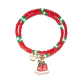 Détail d'un bracelet de Noël perlé avec breloque LOVE et pendentifs de cloches - Pendentif Cloche de Noël (BR23Y0663-3)